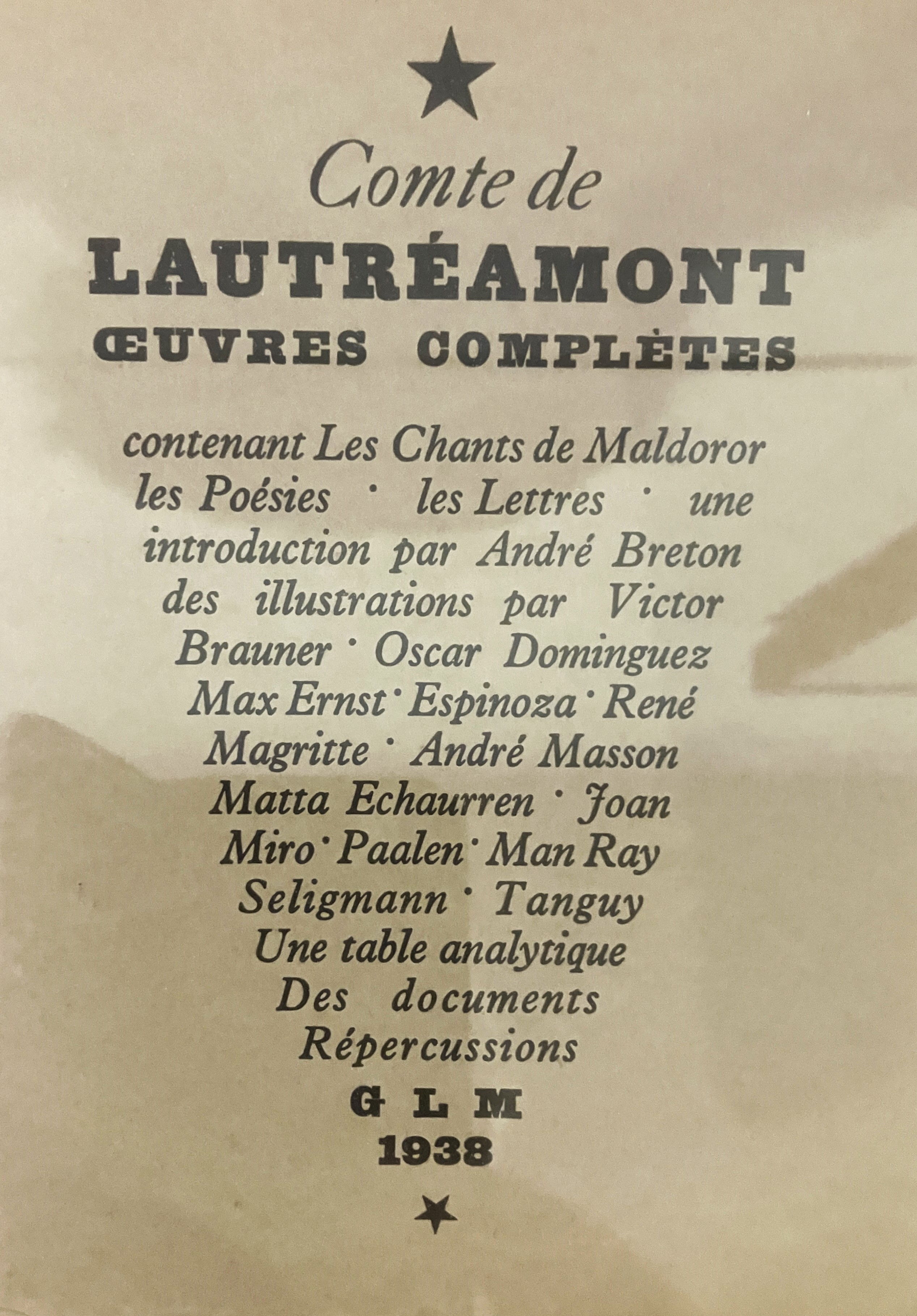 Lautr�amont uitgave 1938